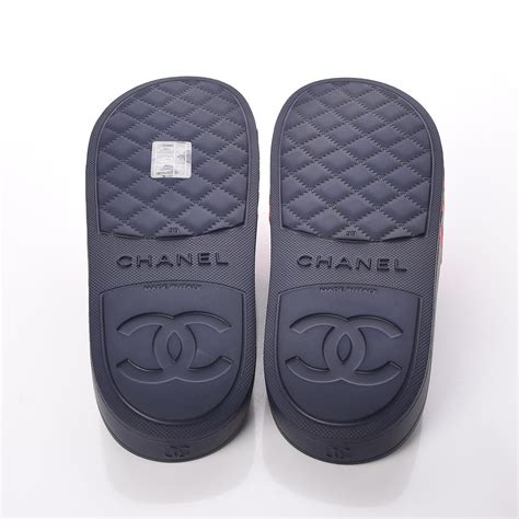 rubber Chanel slides women